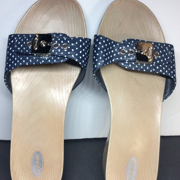 Womens Dr. Scholls Sandals Navy W/ Polka Dot SZ 8 - Picture 7 of 7